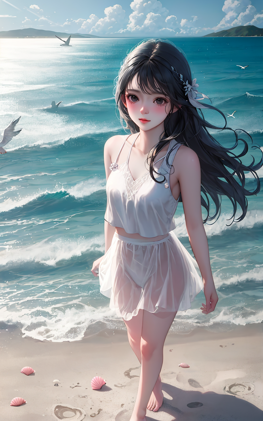 海边,沙滩,阳光,美女/动漫,二次元【图包+tag+模型+lora】