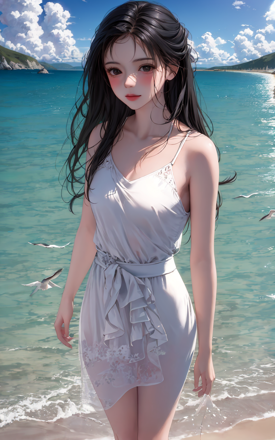 海边,沙滩,阳光,美女/动漫,二次元【图包+tag+模型+lora】