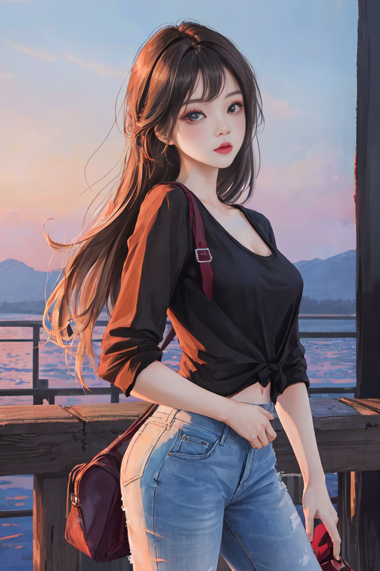 AI绘画美女时尚穿搭摄影肖像