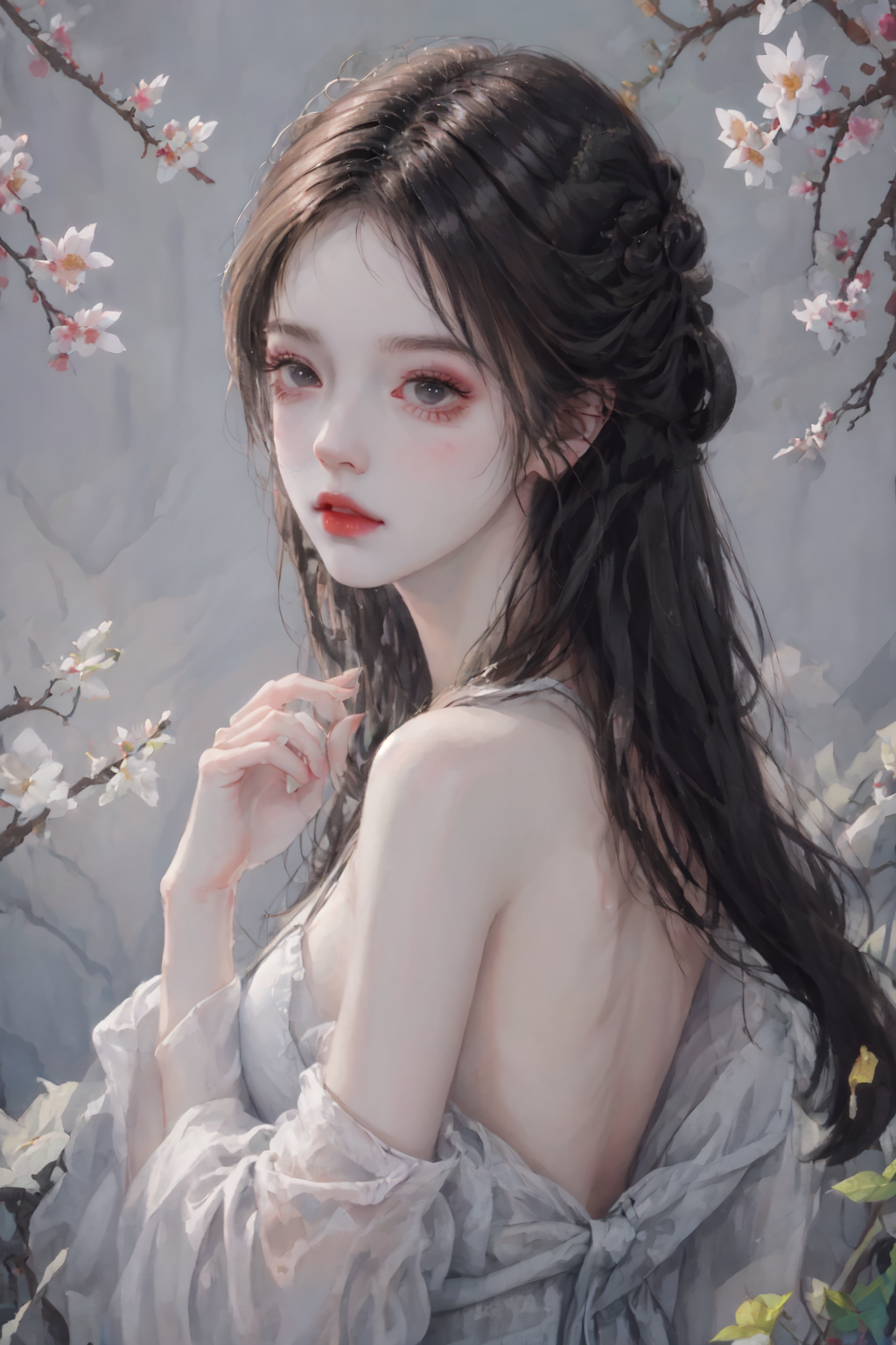 AI绘画2.5D冷艳美女,古风汉服高冷小姐姐分享【52P】