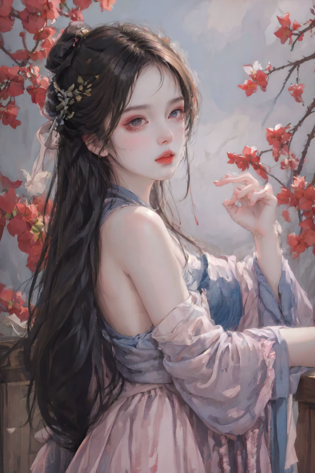 AI绘画2.5D冷艳美女,古风汉服高冷小姐姐分享【52P】