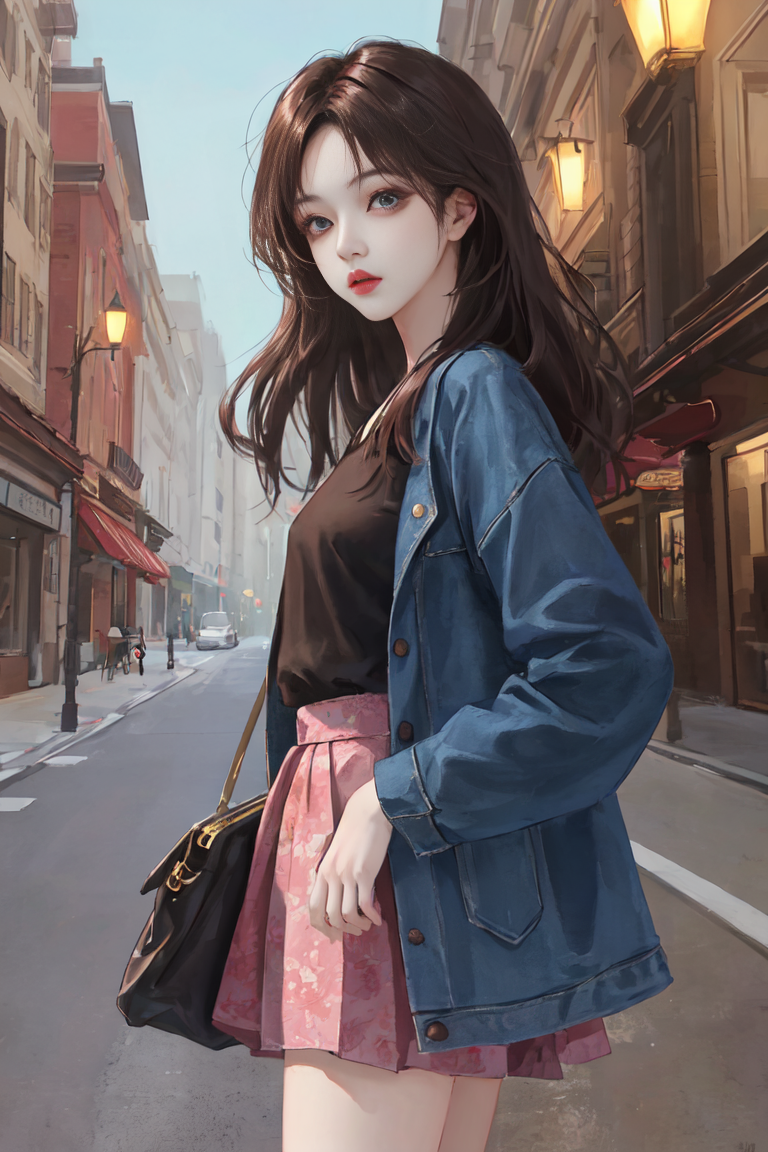AI绘画美女时尚穿搭摄影肖像