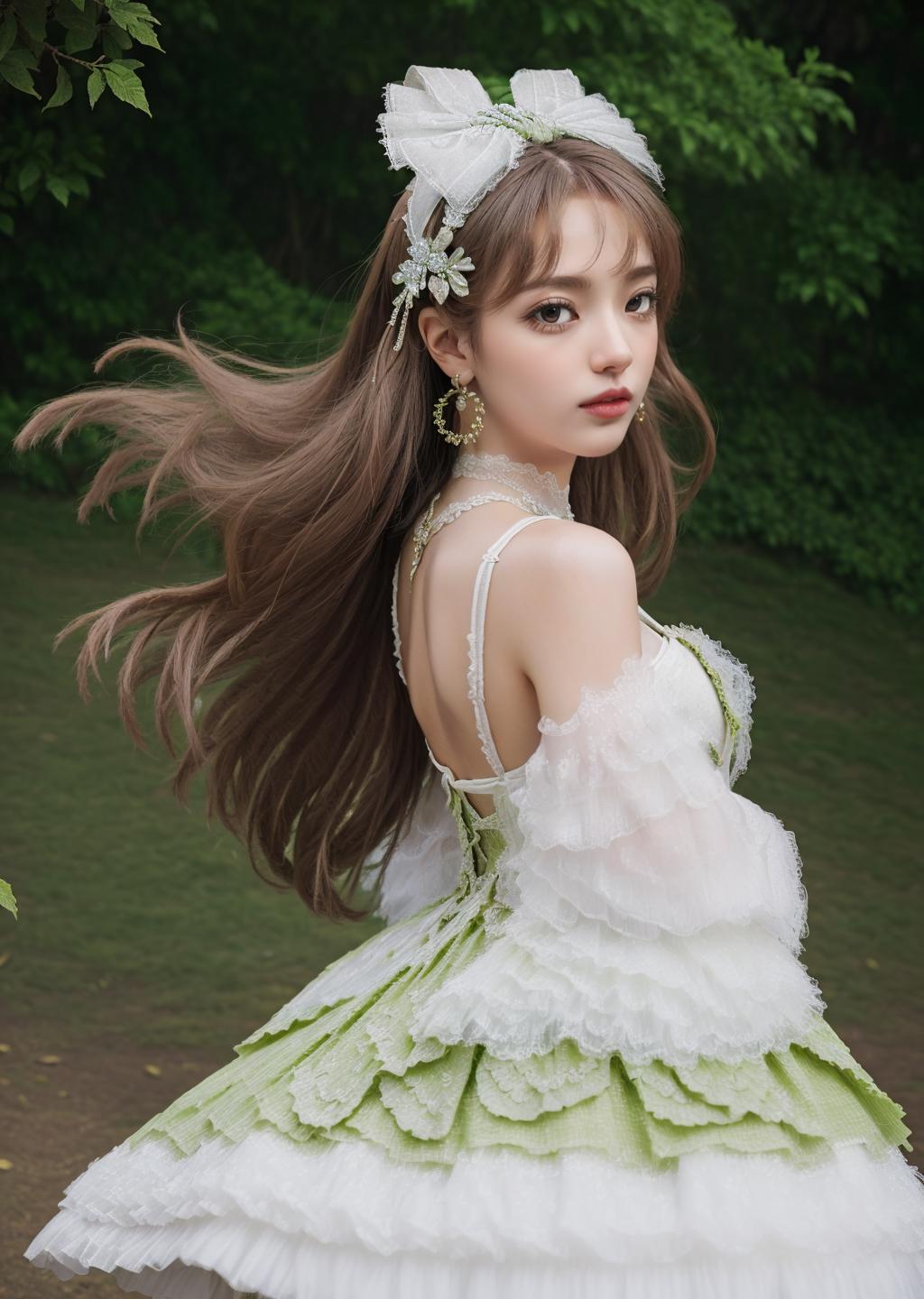 Green and White dress-HOTIQ|烧脑社区